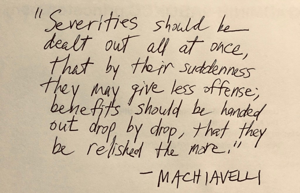 philosophy of machiavelli s applied in American drama