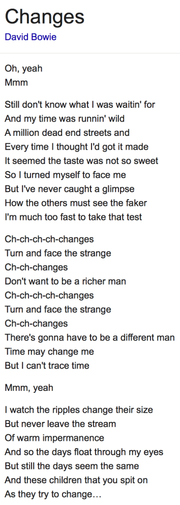 Changes, David Bowie